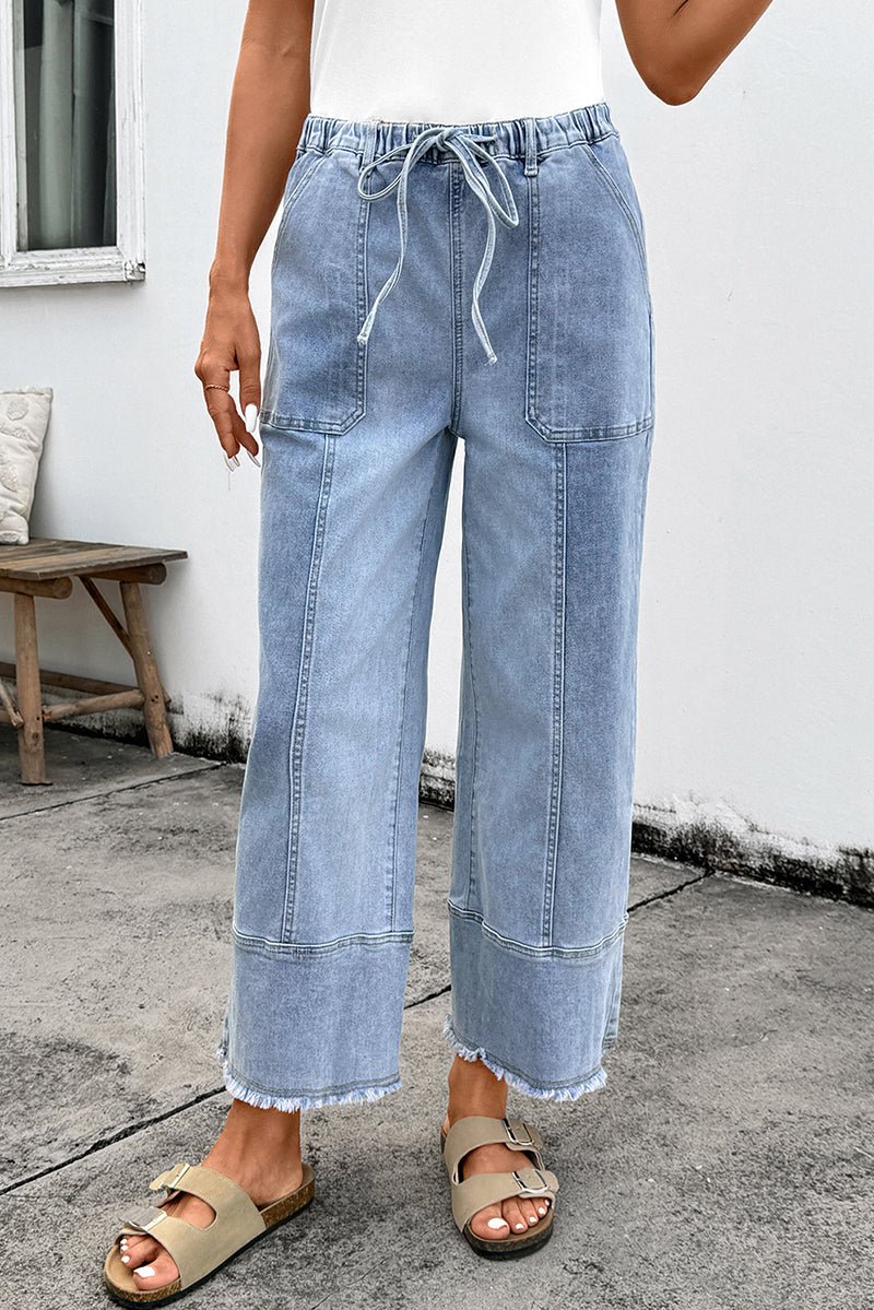 The Willow Beau Blue Wide Leg Denim Pants - Wholesale Accessory Market
