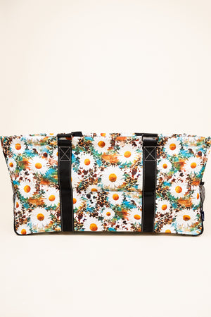 NGIL Wildflowers Collapsible Haul-It-All Basket with Mesh Pockets