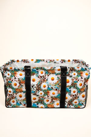 NGIL Wildflowers Collapsible Haul-It-All Basket with Mesh Pockets
