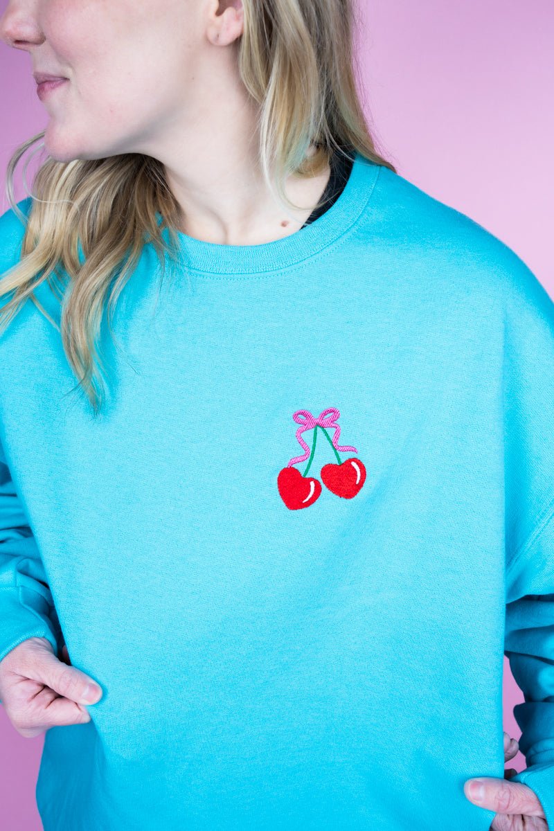 Embroidered Cherry Unisex NuBlend Crew Sweatshirt - Wholesale Accessory Market