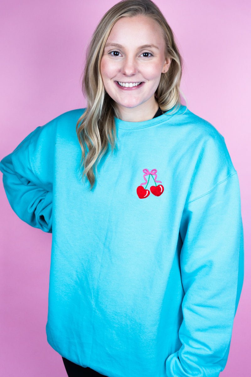 Embroidered Cherry Unisex NuBlend Crew Sweatshirt - Wholesale Accessory Market