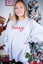 Embroidered Christmas Side Bows Merry Unisex NuBlend Crew Sweatshirt - Wholesale Accessory Market