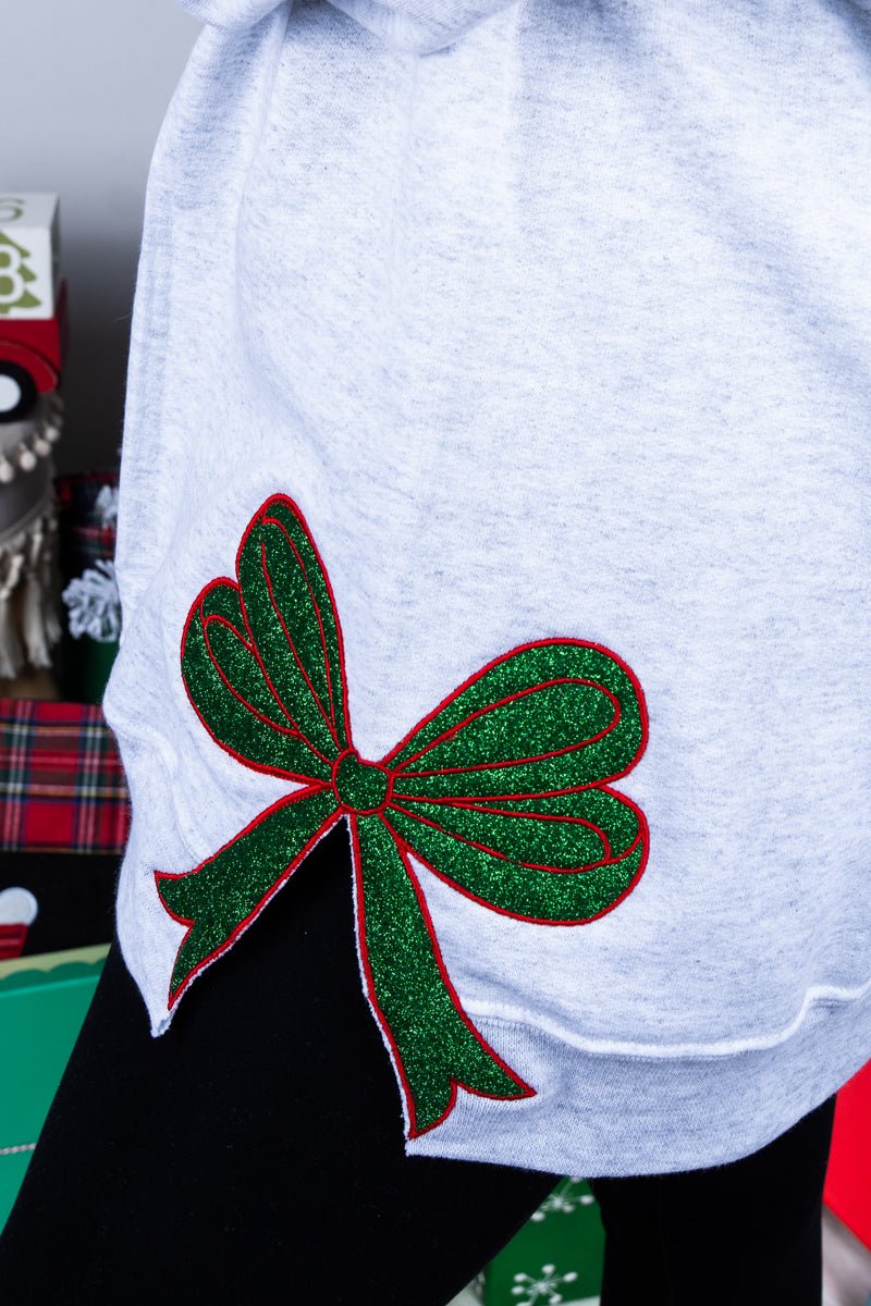 Embroidered Christmas Side Bows Merry Unisex NuBlend Crew Sweatshirt - Wholesale Accessory Market