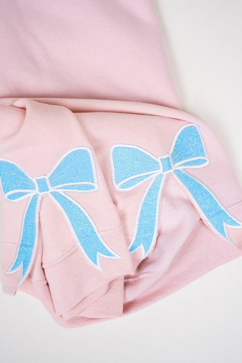 Blush Pink You Design It Embroidered Side Bows Unisex NuBlend Crew Sweatshirt - Wholesale Accessory Market
