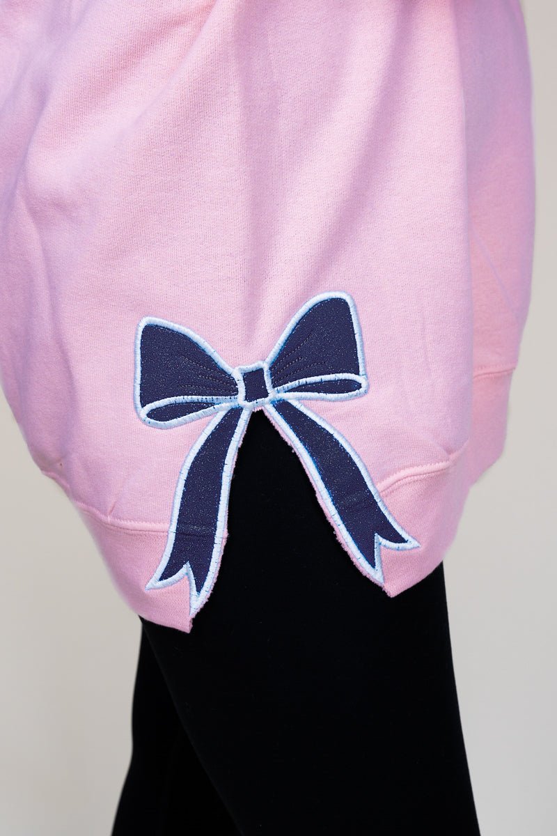 Classic Pink You Design It Embroidered Side Bows Unisex NuBlend Crew Sweatshirt *Customize Your Text - Wholesale Accessory Market
