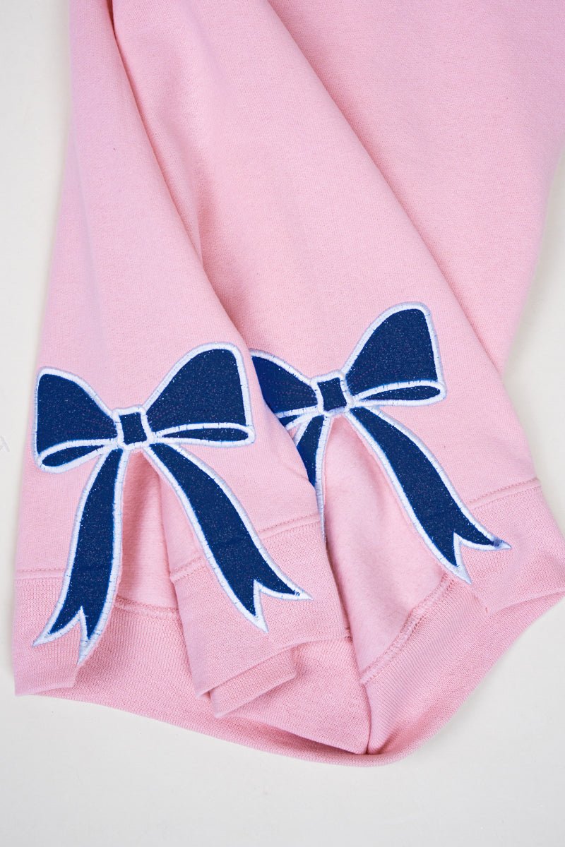 Classic Pink You Design It Embroidered Side Bows Unisex NuBlend Crew Sweatshirt *Customize Your Text - Wholesale Accessory Market