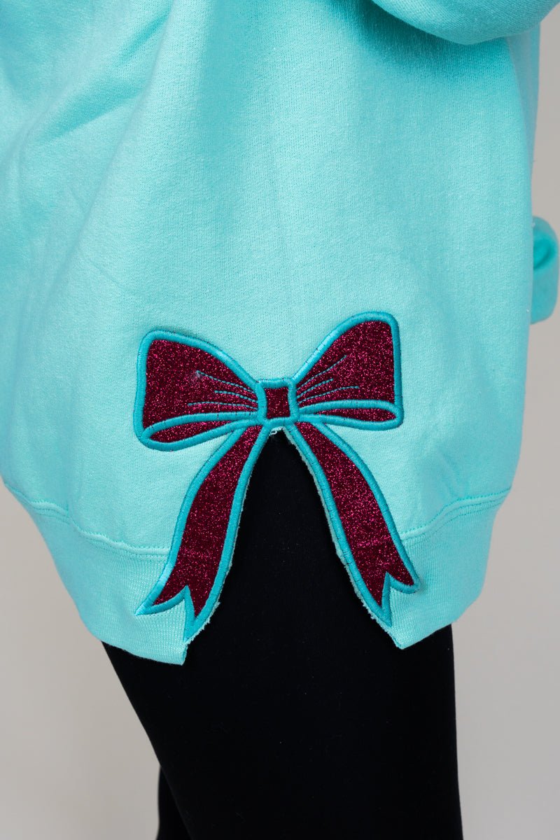 Cool Mint You Design It Embroidered Side Bows Unisex NuBlend Crew Sweatshirt *Customize Your Text - Wholesale Accessory Market