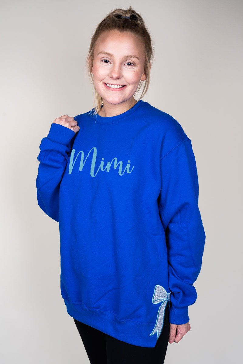 Royal You Design It Embroidered Side Bows Unisex NuBlend Crew Sweatshirt *Customize Your Text - Wholesale Accessory Market