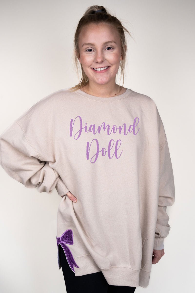 Sandstone You Design It Embroidered Side Bows Unisex NuBlend Crew Sweatshirt *Customize Your Text - Wholesale Accessory Market