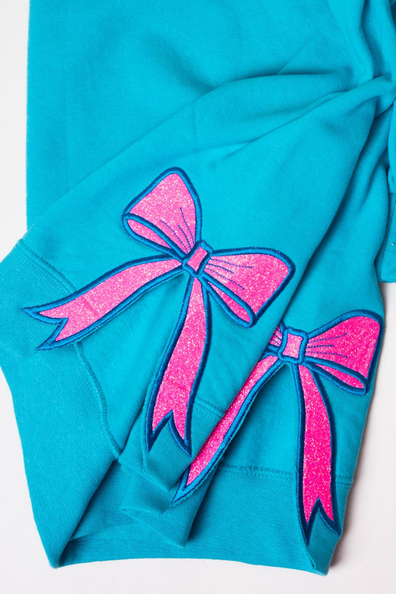 Scuba Blue You Design It Embroidered Side Bows Unisex NuBlend Crew Sweatshirt - Wholesale Accessory Market