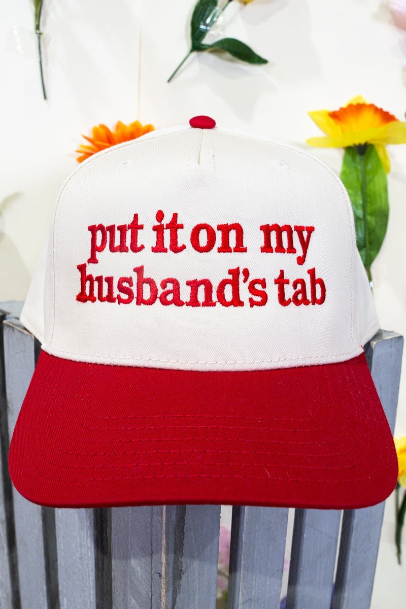 Put It On My Husband's Tab Embroidered Five Panel Twill Cap - Wholesale Accessory Market
