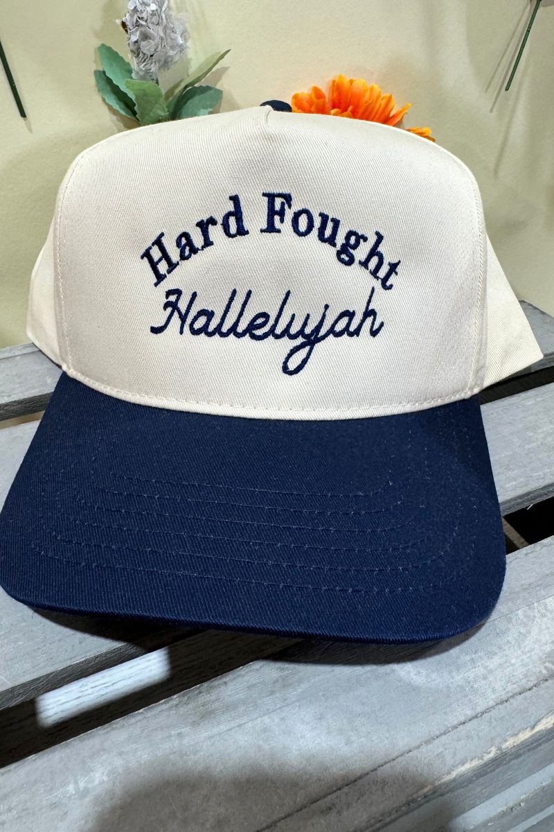 Hard Fought Hallelujah Embroidered Five Panel Twill Cap - Wholesale Accessory Market
