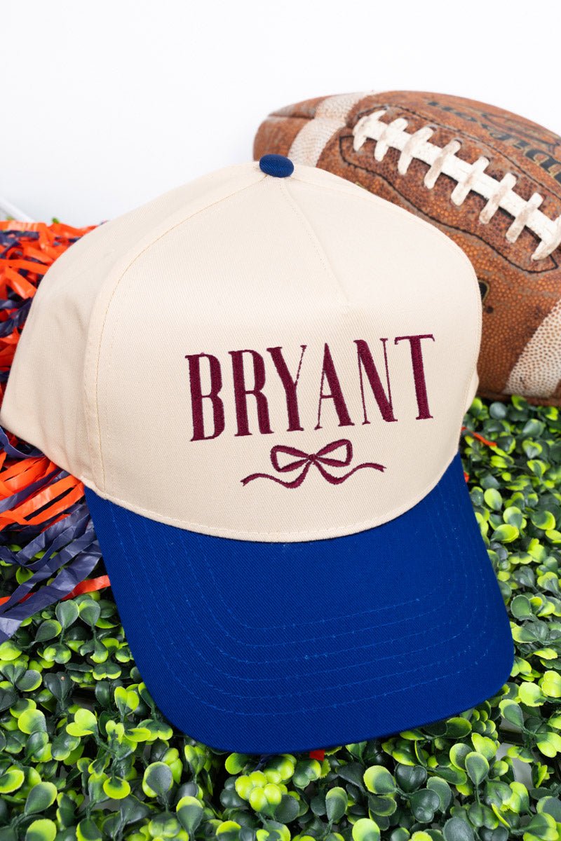 Bow Custom Mascot Embroidered Five Panel Twill Cap *Customize Your Text and Choose Thread Color - Wholesale Accessory Market
