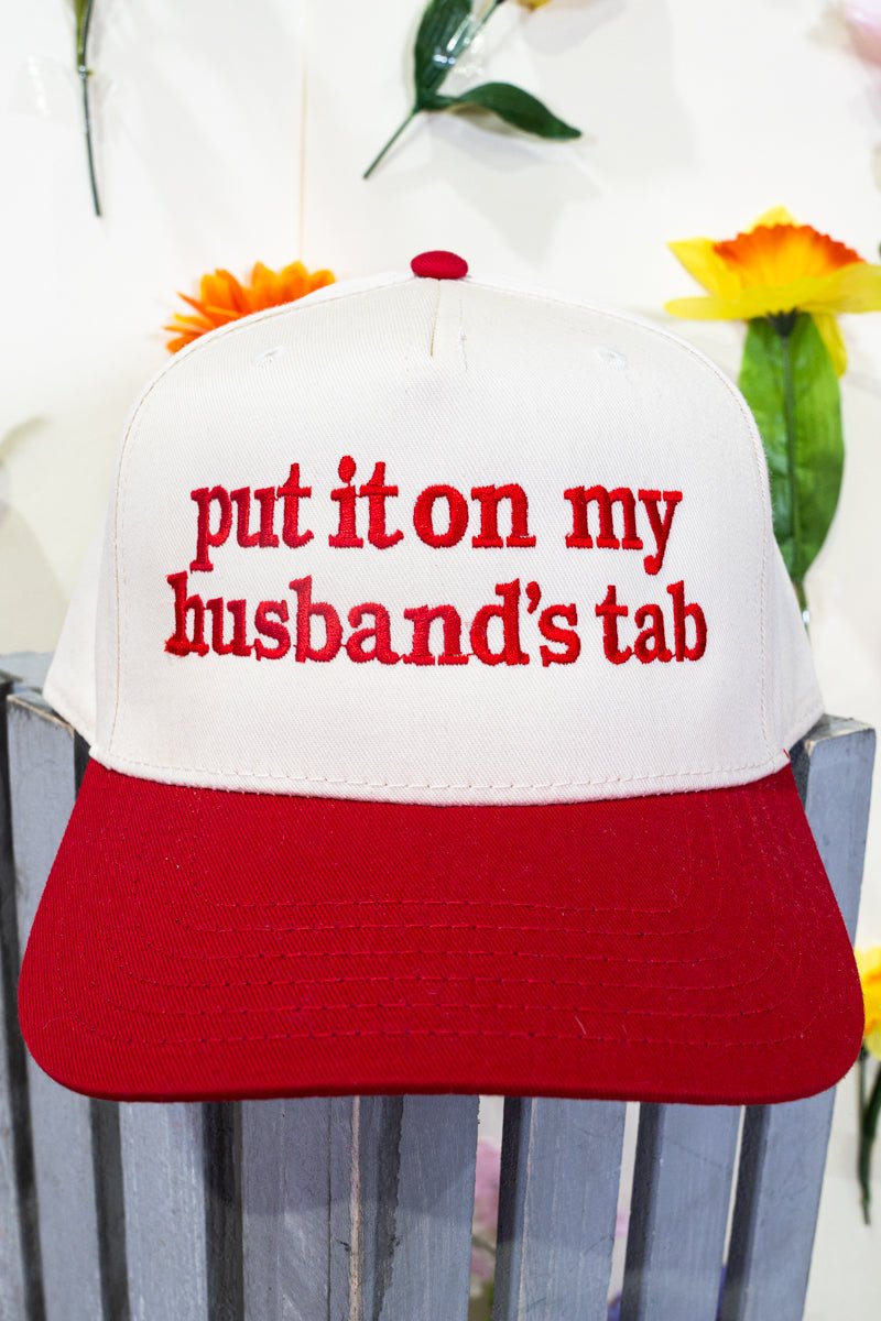 Put It On My Husband's Tab Embroidered Five Panel Twill Cap - Wholesale Accessory Market