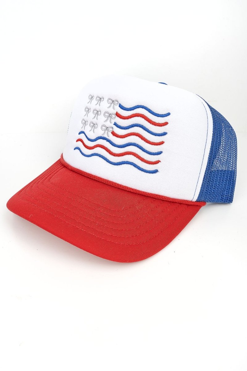 Embroidered Coquette Flag Foam Mesh Back Trucker Cap - Wholesale Accessory Market