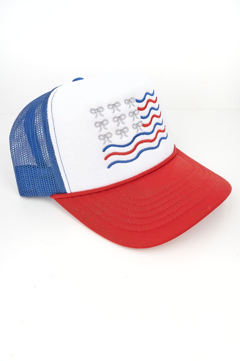 Embroidered Coquette Flag Foam Mesh Back Trucker Cap - Wholesale Accessory Market