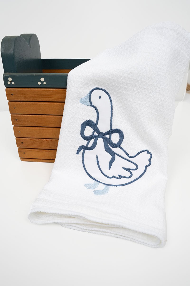 Heritage Goose Applique Waffle Kitchen Towel - Wholesale Accessory Market