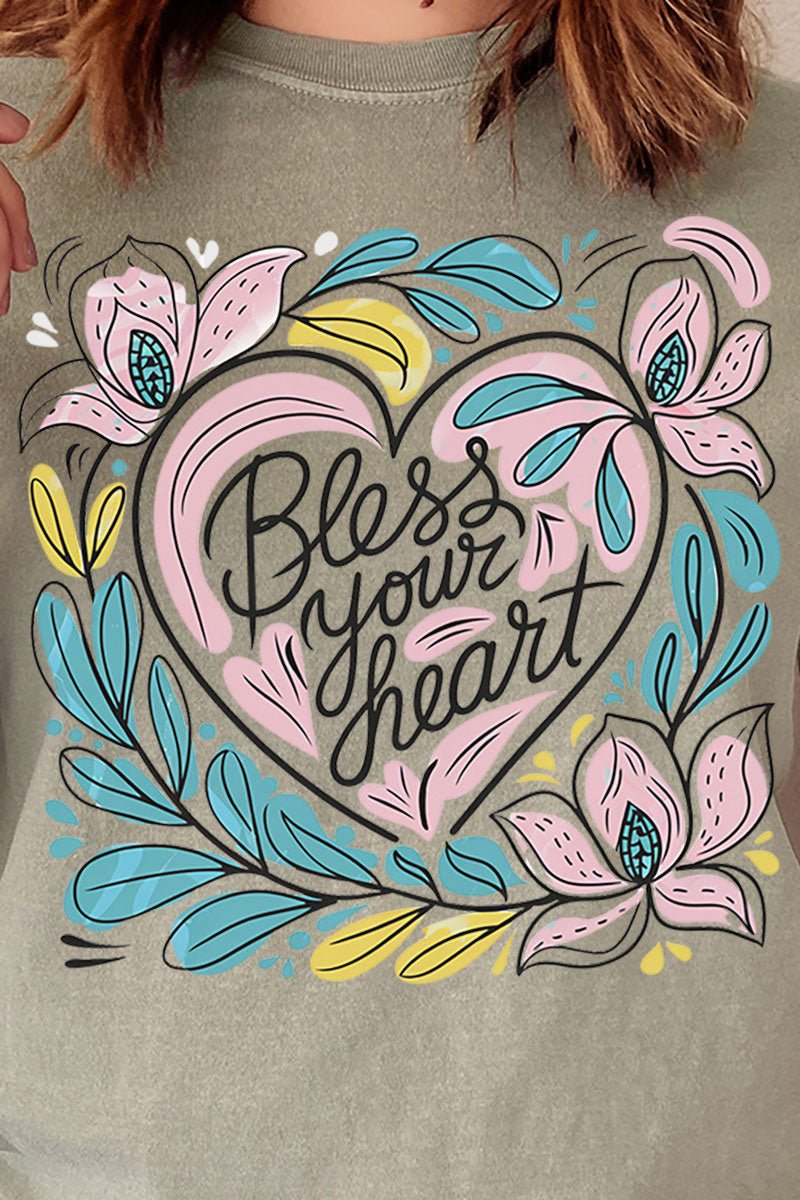 Blooming Bless Your Heart Comfort Colors Adult Ring - Spun Cotton Tee - Wholesale Accessory Market