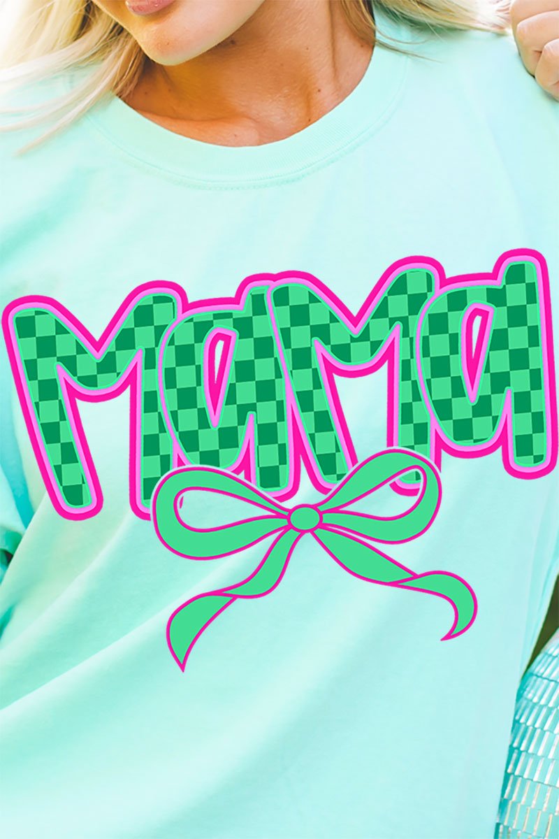 Bright Checkered Mama Comfort Colors Adult Ring - Spun Cotton Tee - Wholesale Accessory Market