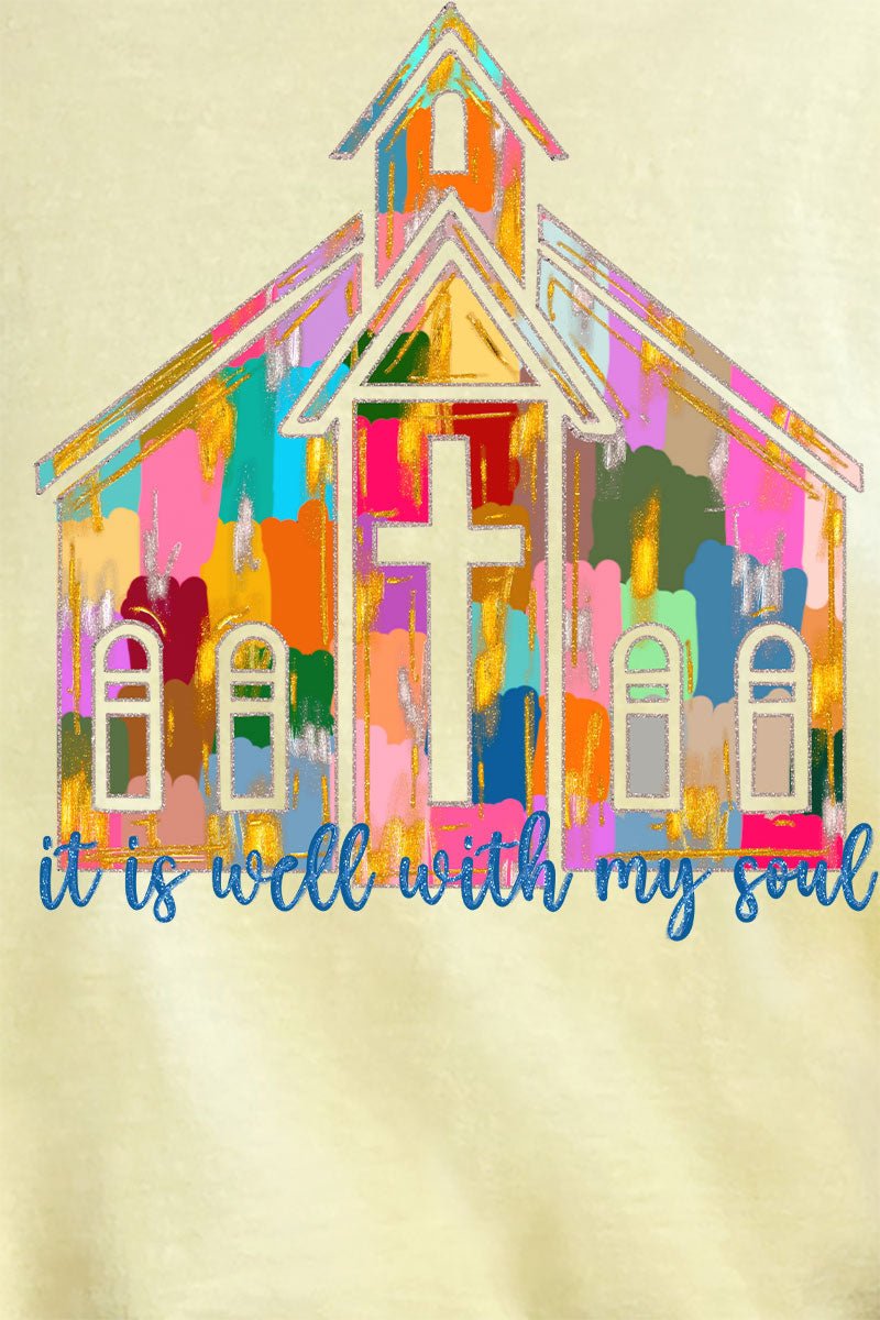 Brushed Colorful It Is Well With My Soul Comfort Colors Adult Ring - Spun Cotton Tee - Wholesale Accessory Market