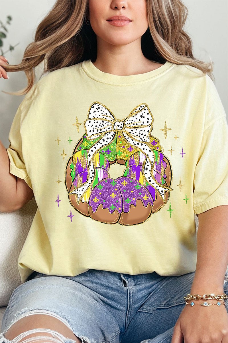 Brushed King Cake Comfort Colors Adult Ring - Spun Cotton Tee - Wholesale Accessory Market