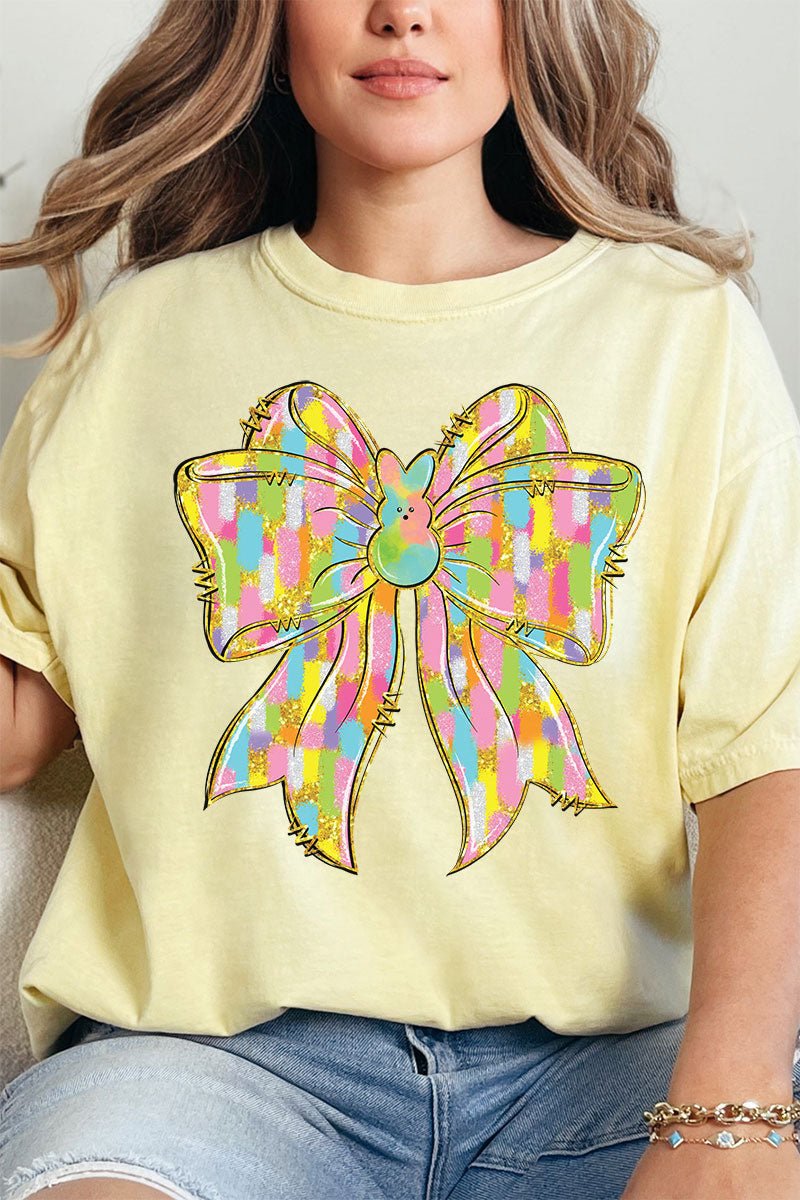 Brushed Peep Coquette Bow Comfort Colors Adult Ring - Spun Cotton Tee - Wholesale Accessory Market