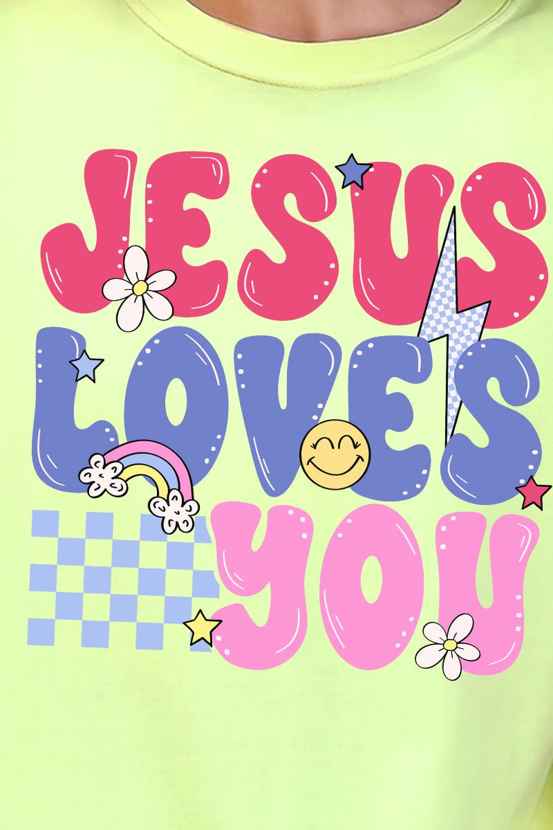 Bubble Jesus Loves You Comfort Colors Adult Ring - Spun Cotton Tee - Wholesale Accessory Market