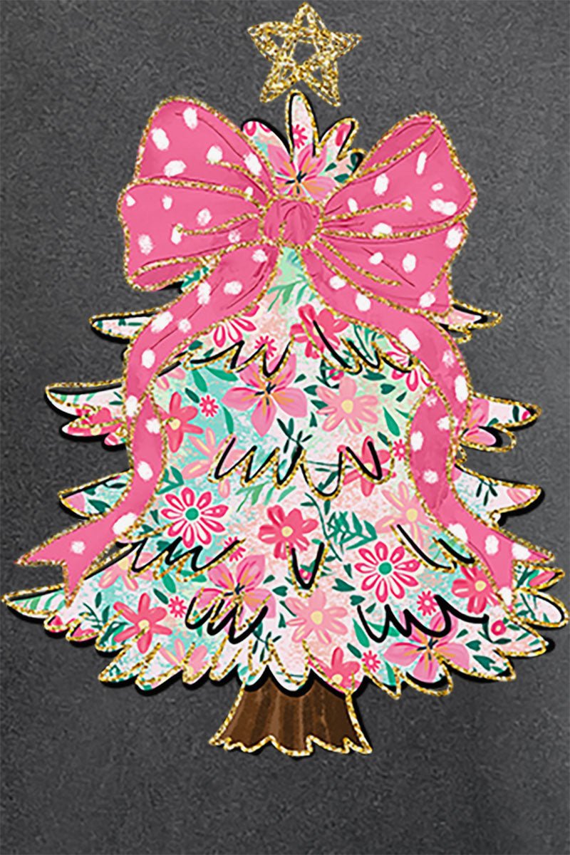 Christmas Tree Preppy Blossom Comfort Colors Adult Ring - Spun Cotton Tee - Wholesale Accessory Market