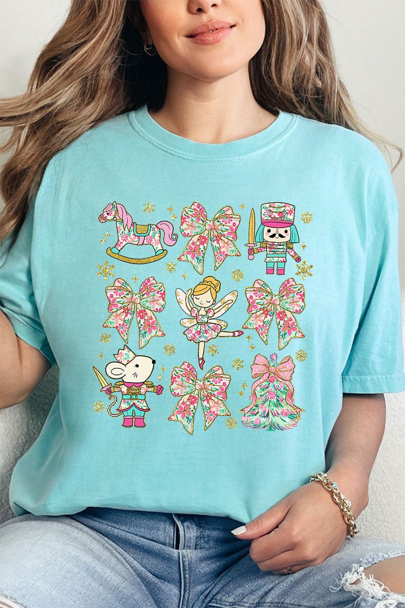 Collage Nutcracker Preppy Blossom Comfort Colors Adult Ring - Spun Cotton Tee - Wholesale Accessory Market