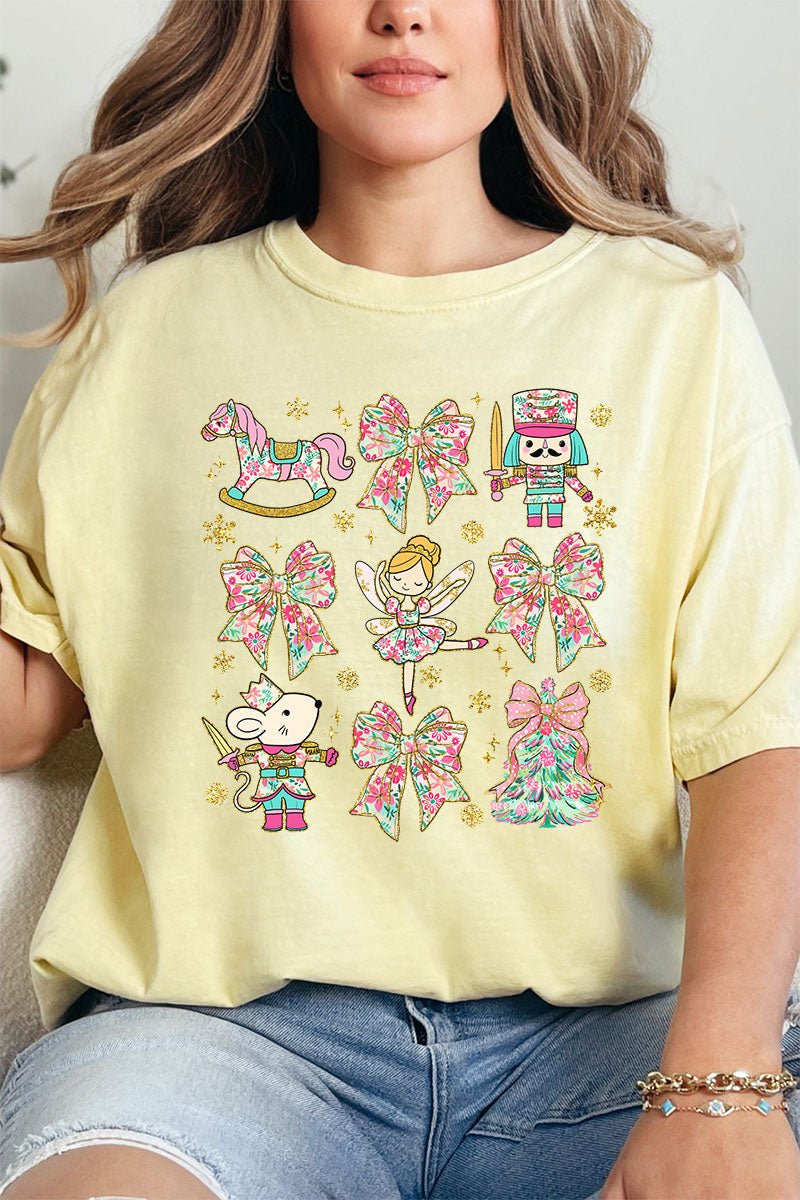 Collage Nutcracker Preppy Blossom Comfort Colors Adult Ring - Spun Cotton Tee - Wholesale Accessory Market