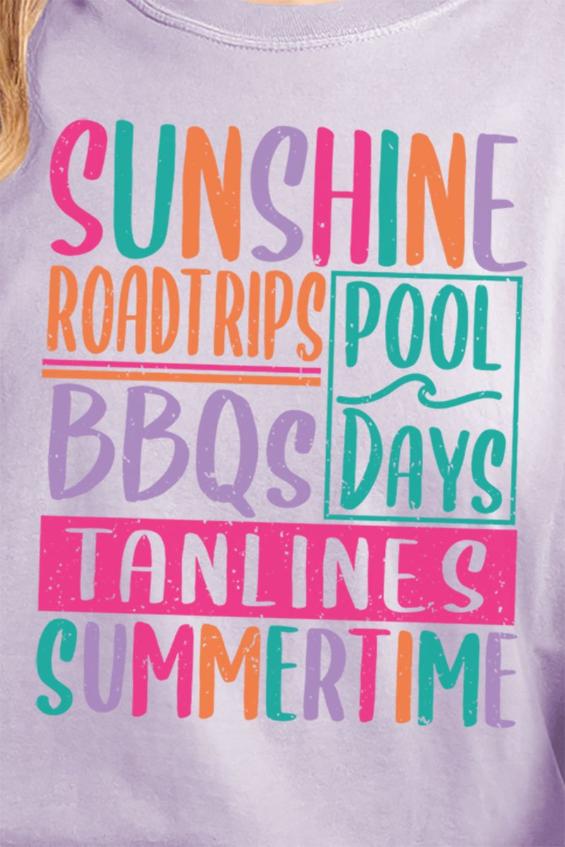 Colorful Summertime Comfort Colors Adult Ring - Spun Cotton Tee - Wholesale Accessory Market