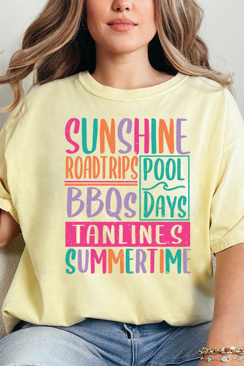 Colorful Summertime Comfort Colors Adult Ring - Spun Cotton Tee - Wholesale Accessory Market