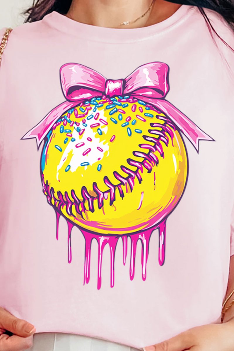 Coquette Drippy Softball Comfort Colors Adult Ring - Spun Cotton Tee - Wholesale Accessory Market