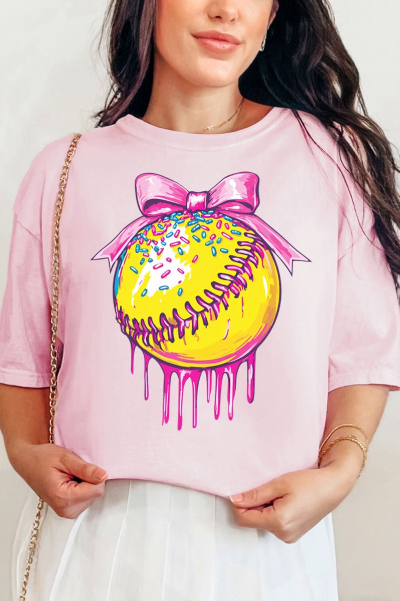 Coquette Drippy Softball Comfort Colors Adult Ring - Spun Cotton Tee - Wholesale Accessory Market