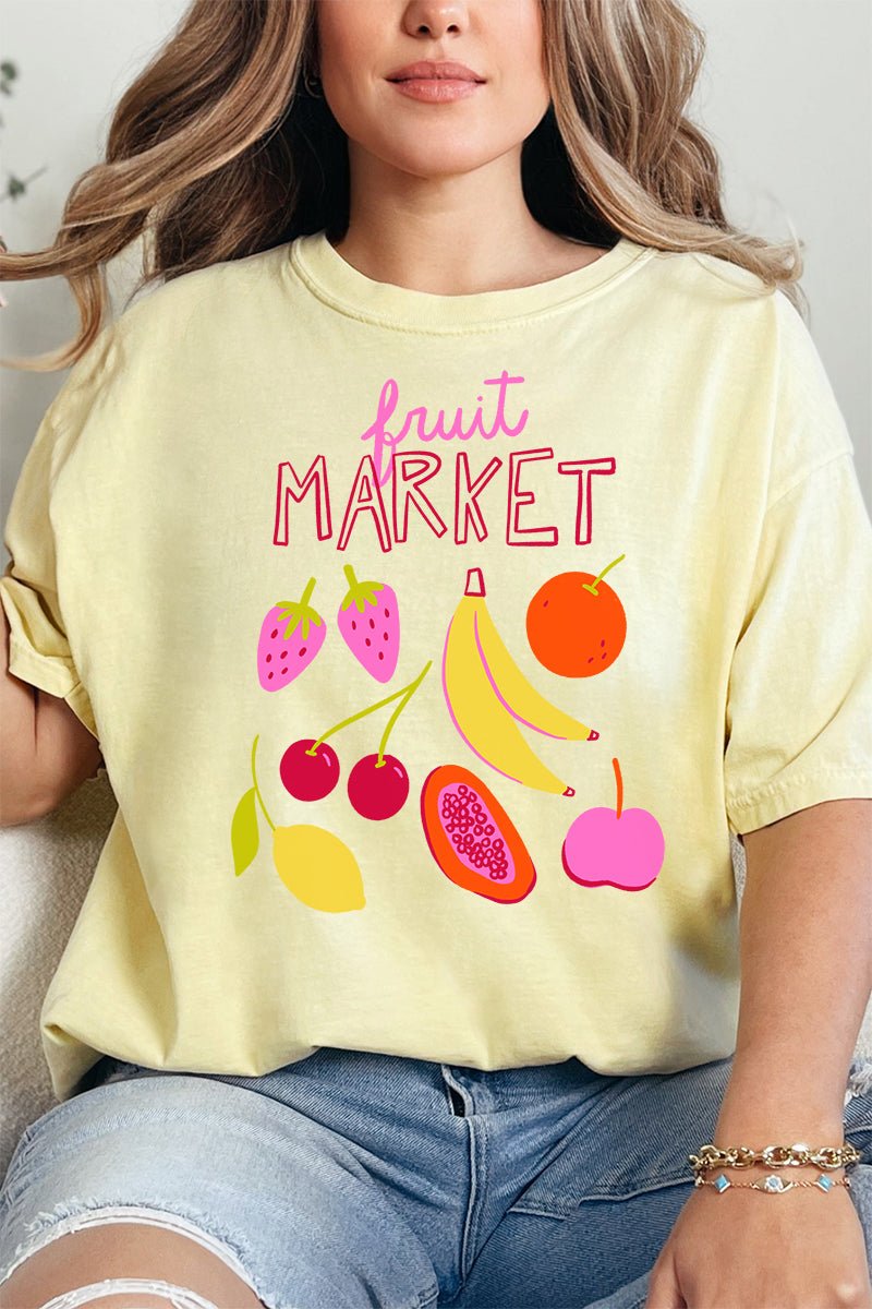 Doodle Fruit Market Comfort Colors Adult Ring - Spun Cotton Tee - Wholesale Accessory Market