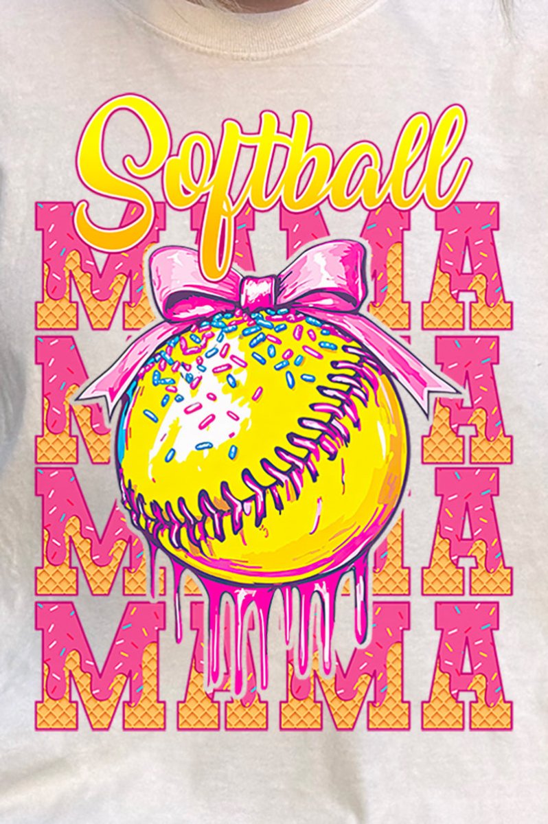 Drippy Stacked Softball Mama Comfort Colors Adult Ring - Spun Cotton Tee - Wholesale Accessory Market
