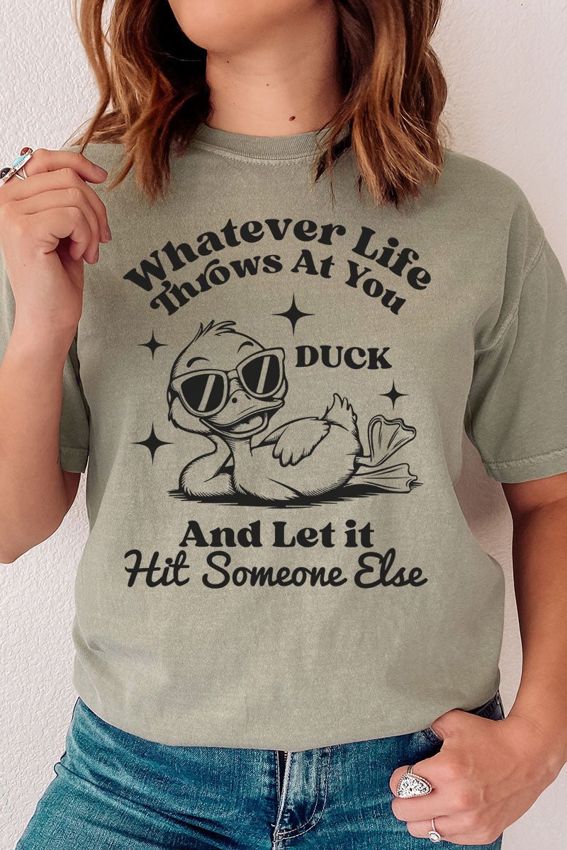 Duck And Let It Hit Someone Else Comfort Colors Adult Ring - Spun Cotton Tee - Wholesale Accessory Market