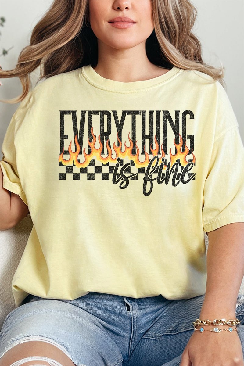 Everthing Is Fine Comfort Colors Adult Ring - Spun Cotton Tee - Wholesale Accessory Market