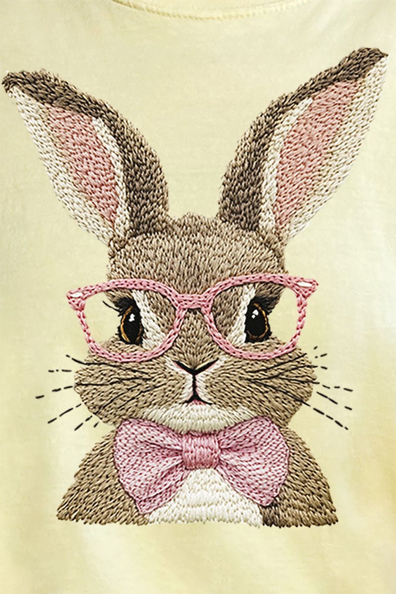 Faux Embroidery Easter Bunny Comfort Colors Adult Ring - Spun Cotton Tee - Wholesale Accessory Market