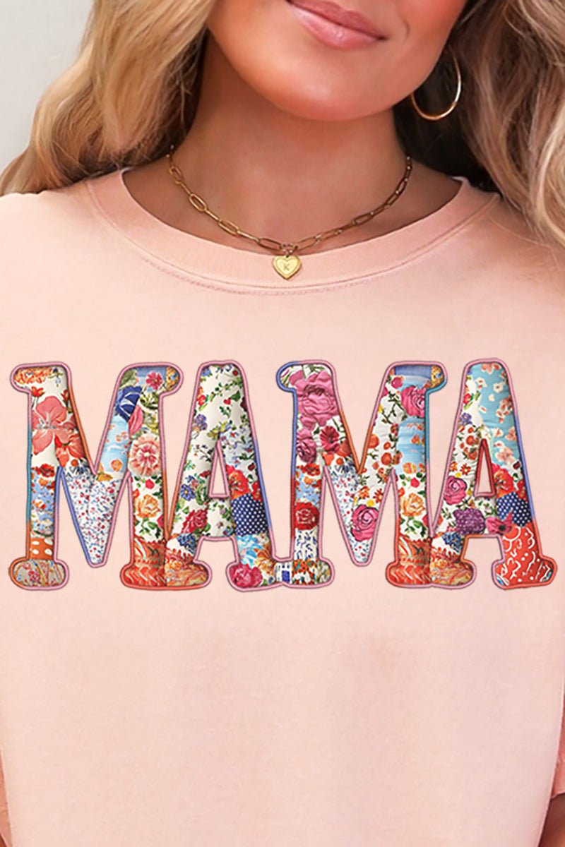 Faux Patchwork Mama Comfort Colors Adult Ring - Spun Cotton Tee - Wholesale Accessory Market