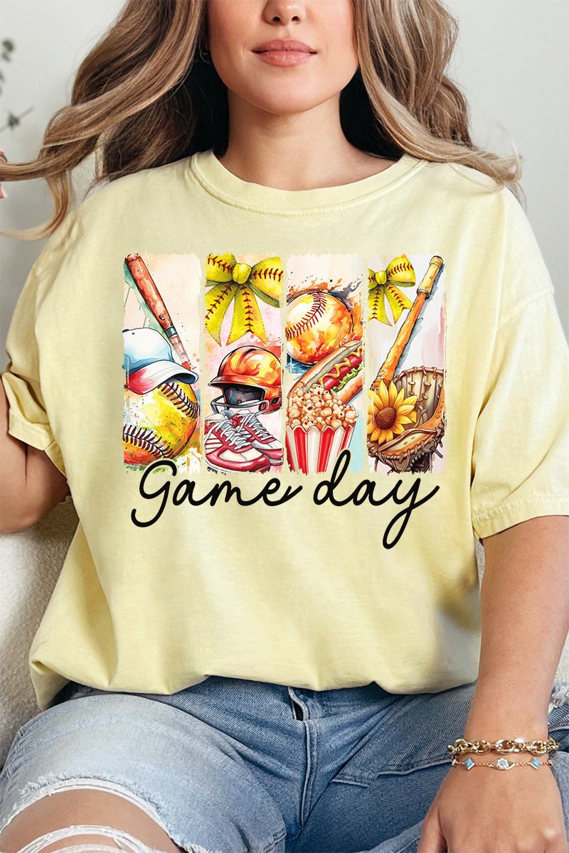 Retro Softball Game Day Comfort Colors Adult Ring - Spun Cotton Tee - Wholesale Accessory Market
