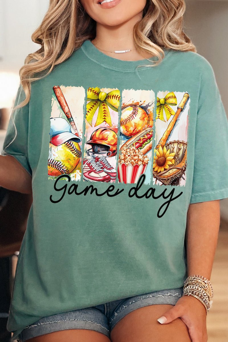 Retro Softball Game Day Comfort Colors Adult Ring - Spun Cotton Tee - Wholesale Accessory Market