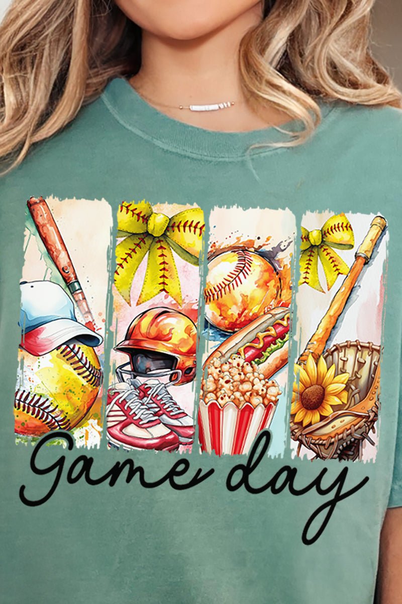 Retro Softball Game Day Comfort Colors Adult Ring - Spun Cotton Tee - Wholesale Accessory Market