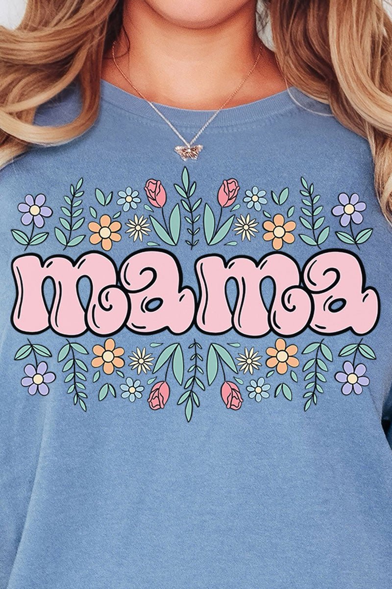 Floral Bubble Mama Comfort Colors Adult Ring - Spun Cotton Tee - Wholesale Accessory Market