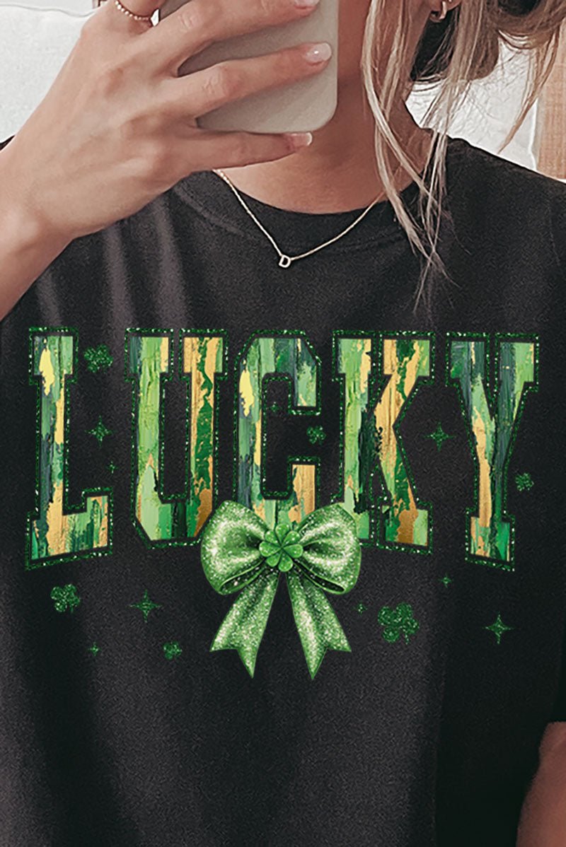 Glitzy Brushed Lucky Comfort Colors Adult Ring - Spun Cotton Tee - Wholesale Accessory Market