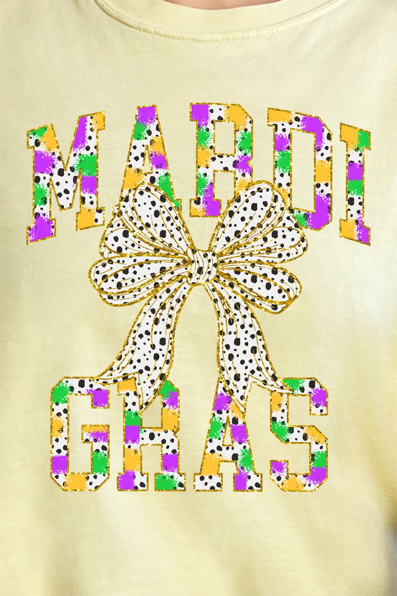 Glitzy Brushed Mardi Gras Comfort Colors Adult Ring - Spun Cotton Tee - Wholesale Accessory Market