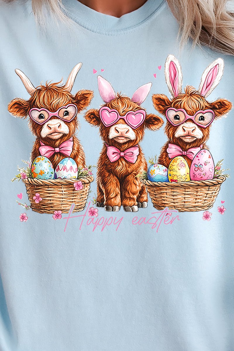 Hoppy Highland Easter Comfort Colors Adult Ring - Spun Cotton Tee - Wholesale Accessory Market