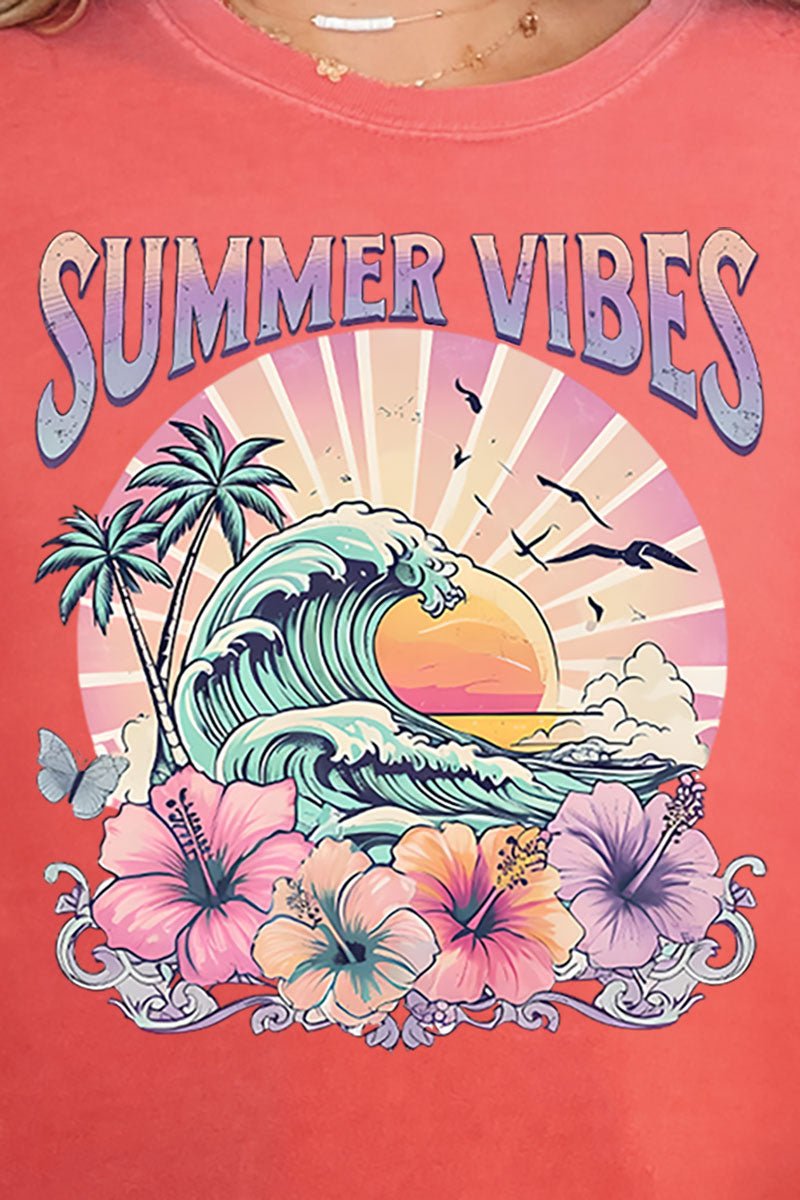 Hawaiian Summer Vibes Comfort Colors Adult Ring - Spun Cotton Tee - Wholesale Accessory Market