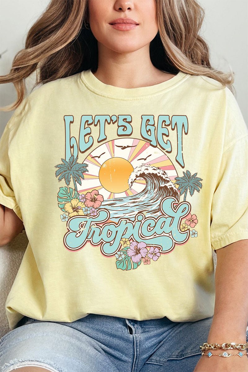 Let's Get Tropical Comfort Colors Adult Ring - Spun Cotton Tee - Wholesale Accessory Market