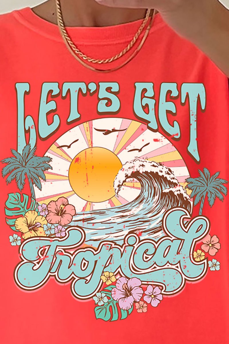 Let's Get Tropical Comfort Colors Adult Ring - Spun Cotton Tee - Wholesale Accessory Market